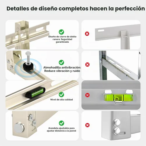 Vista 2 de Mini soporte de montaje en pared dividida exterior para sistema de calor 9000 a 36000 BTU