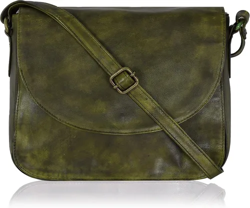 Vista 21 de Bolso bandolera de cuero genuino para mujer con correa ajustable, bolsillo para móvil y cremallera exterior e