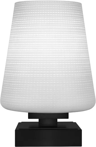 Vista 4 de Toltec Lighting Luna Accent - Lámpara de mesa, acabado grafito, cristal cuadrado de burbujas ahumadas de 3.5 pulgadas
