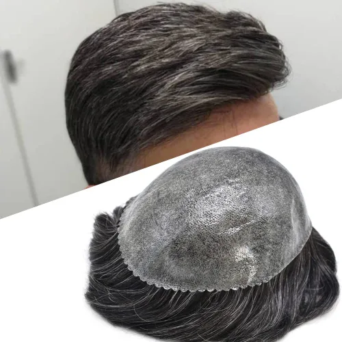Vista 86 de Extensiones de pelo y tupés para hombre, sistema de cabello humano de poliéster completo para hombre, postizo de repuesto para hombre, protesis