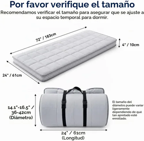 Vista 4 de Jamdok Cubrecolchón para cuna de 4 pulgadas, espuma viscoelástica de gel Cubierta estándar gris