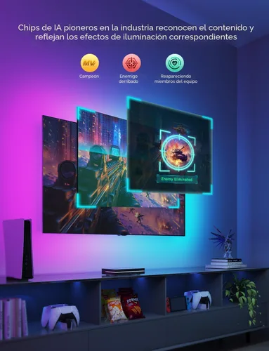 Vista 4 de Govee Caja de sincronización HDMI 2.1 2, Caja de sincronización AI con retroiluminación para TV, compatible con 8K@60Hz, 4K@144Hz, VRR y ALLM