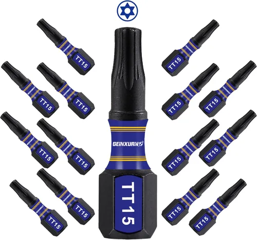 Vista 12 de Geinxurn Juego de brocas de destornillador magnético de impacto de seguridad T15 de 2 pulgadas, juego de brocas de potencia de cabeza Torx #15 de 51