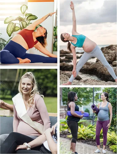 Vista 6 de Heathyoga Leggings de maternidad con bolsillos, leggings de embarazo para mujer, leggings de entrenamiento de maternidad, pantalones de yoga