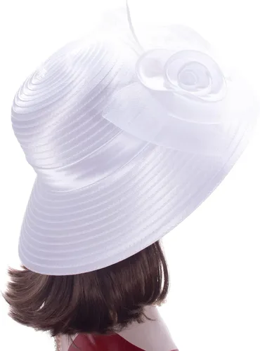 Vista 8 de Lawliet Mujer Satén CRIN Boda Ocasión De Ala Ancha Sombrero De Sol A433