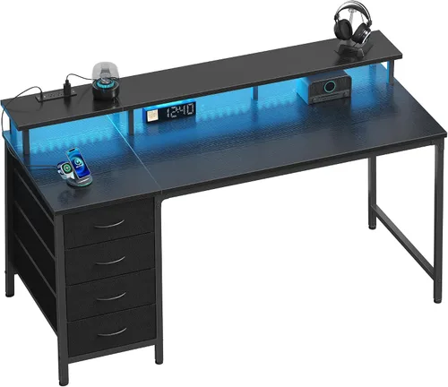 Vista 9 de DUMOS Escritorio para computadora de juegos de 40 pulgadas con cajones