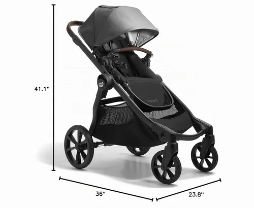 Vista 7 de Baby Jogger City Select 2 - Cochecito modular individual a doble, colección Eco, gris Harbor & Tencel
