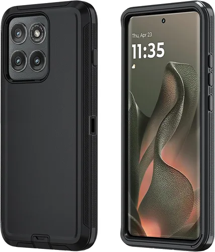 Vista 22 de Qinmay Funda para teléfono Motorola Moto Edge 5G 2026, color negro y gris NegroGris