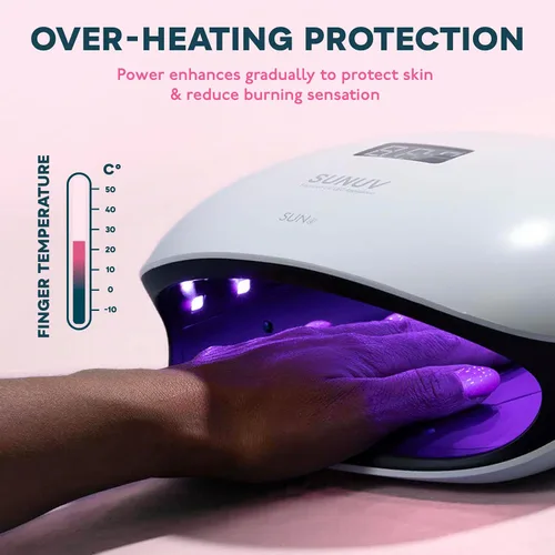Vista 5 de Secador de uñas con gel con LED de 48 W UV y sensor (blanco), de Sunuv