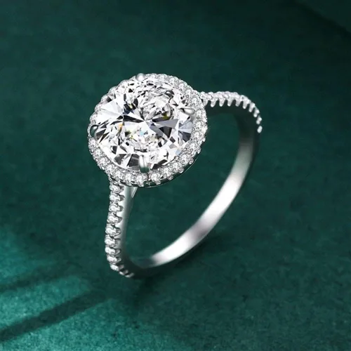 Vista 3 de Anillos llamativos de plata de ley 925 de lujo con piedras preciosas clásicas de moda para ella (color plata, nulo 8 de EE. UU.)