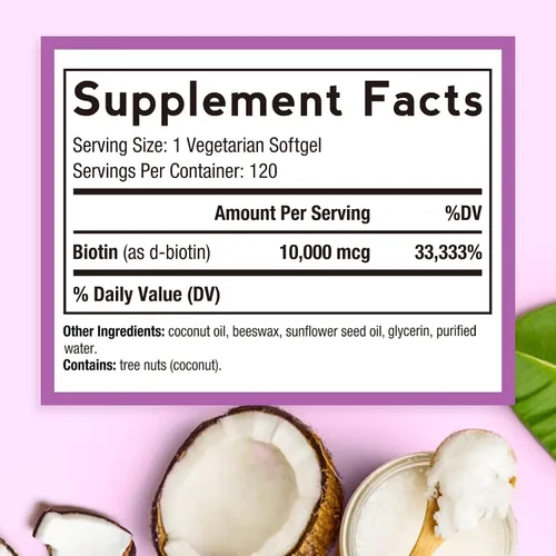Vista 2 de Doctor's Recipes Biotina 10,000 mcg, crecimiento del cabello, piel y uñas saludables, metabolismo energético, biotina apta para vegetarianos