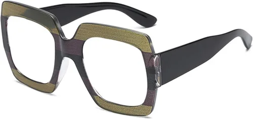 Vista 13 de Lentes de lectura para mujer, marco elegante, diseño cuadrado de gran tamaño, lentes de lectura para mujer Azul