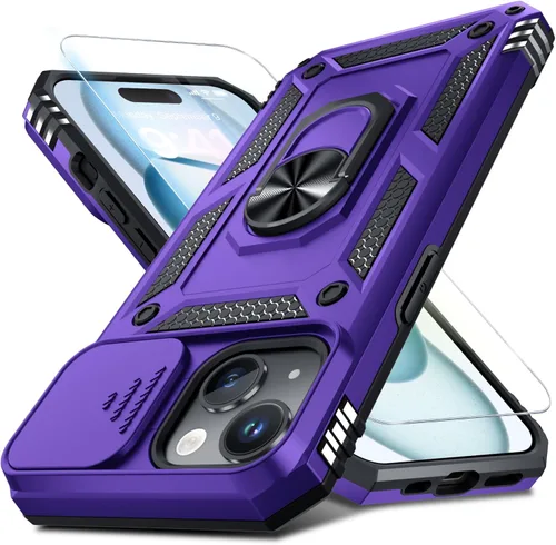 Vista 104 de Janmitta Funda para iPhone 8 Plus/7 Plus/6 Plus, Cubierta de Teléfono con Cubierta Deslizante Integrada para Lente de Cámara + Protector