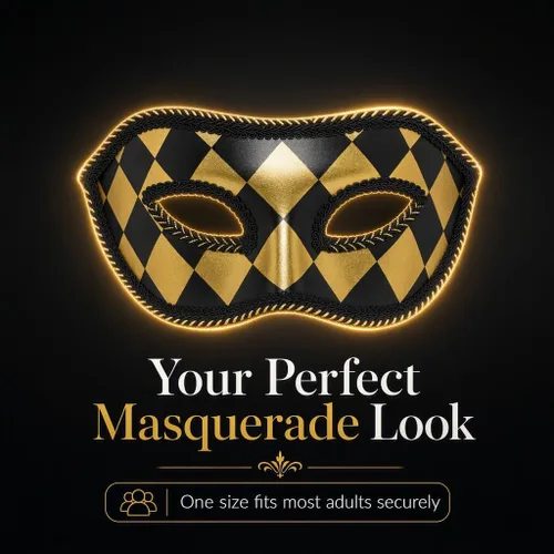 Vista 7 de Crown Display Masquerade Mask, Costume Half Face Masks for Women & Men