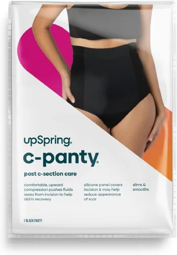 Vista 2 de UpSpring Ropa interior posparto de cintura alta con control de abdomen para mujer, color nude/negro, talla S-XX grande