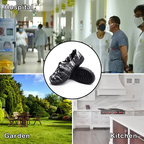 Vista 7 de Chef Shoes Men and Women Clogs Zapatos de Cocina para Hombres Kitchen Shoes Nurse Work Shoes Waterproof and Oil-Proof Antiskid Non-Slip Shoe