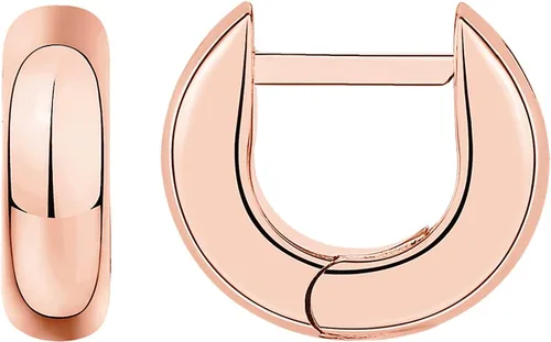 Vista 8 de PAVOI Aretes de aro gruesos chapados en oro de 14 quilates para mujer - Aretes pequeños de aro de oro con postes de plata de ley 925 - Joyería