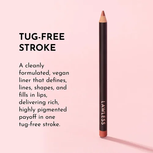 Vista 7 de Lawless Forget the Filler Definer Liner - Canela - Delineador de labios premium con ingredientes naturales para proporcionar un aspecto suave con un
