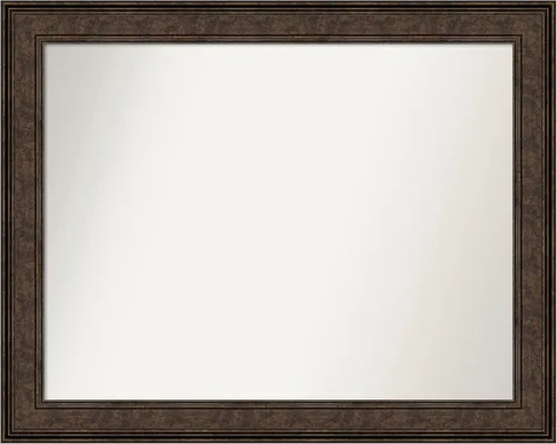 Vista 536 de Amanti Art Espejo de pared personalizado no biselado (25 x 25 pulgadas), marco de bronce acentuado, varios tamaños personalizados, espejo de baño