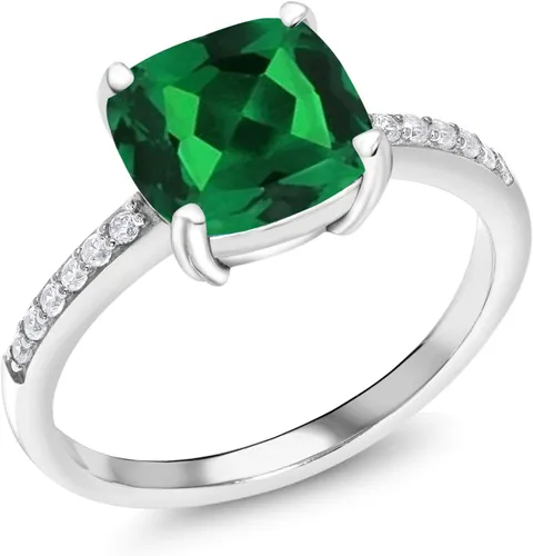 Vista 20 de Gem Stone King Anillo de compromiso de plata de ley 925 con piedra preciosa de corte cojín de 0.315 in Anillo de compromiso de aniversario de boda