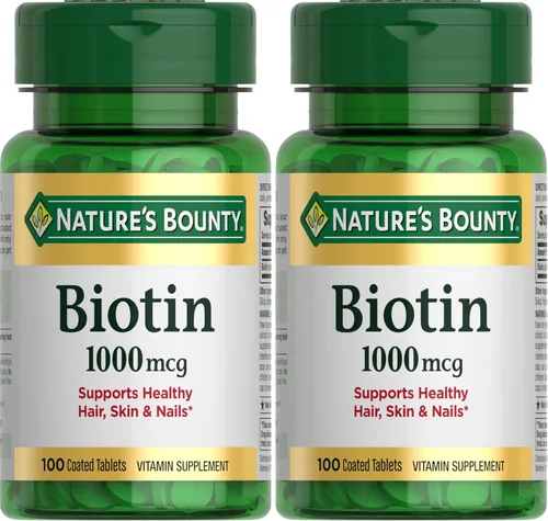 Vista 7 de Nature's Bounty Biotina, Apoya el metabolismo para la energía y la salud del cabello, la piel y las uñas, 1000 mcg, 100 tabletas