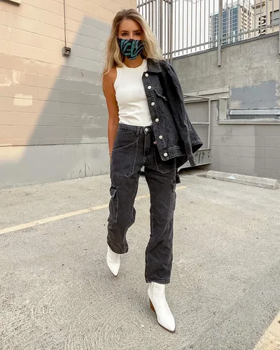 Vista 5 de KENDALL + KYLIE Chaqueta vaquera de manga abombada para mujer, exclusiva de Tienda