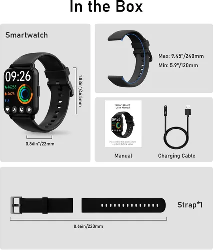 Vista 8 de Relojes inteligentes para mujeres y hombres con llamadas - rastreadores de actividad física con frecuencia cardíaca de 24 horas, monitor de sueño