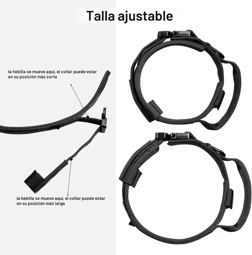 Vista 3 de DAGANXI - Collar táctico para perro, collar ajustable de nailon para adiestramiento con asa de control y hebilla, para perros medianos y grandes