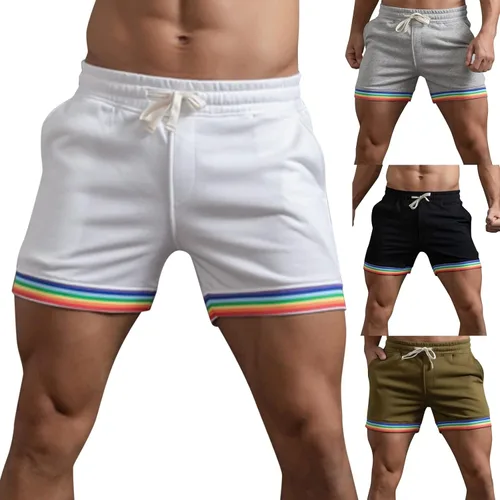 Vista 2 de Pantalones cortos deportivos para hombre, ligeros, para senderismo, deportes, casuales, patineta, secado rápido, pantalones cortos de natación
