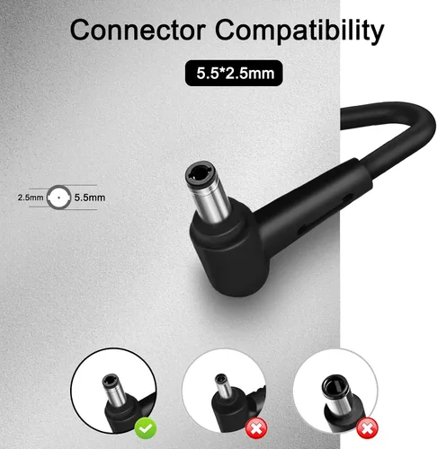 Vista 4 de Cargador de 90 W compatible con cable de alimentación Asus Monitor Rog Strix PG279Q PG279 PG279QZ XG27UQ PG259QN TUF Gaming VG27AQ VG32VQR VG35VQ