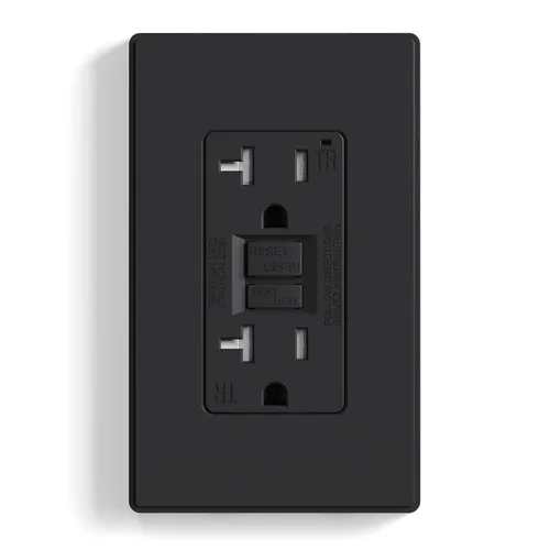 Vista 54 de ELEGRP Toma GFCI de 15 amperios, toma eléctrica GFI de autoprueba con diseño más delgado, receptáculo GFCI resistente a manipulaciones TR