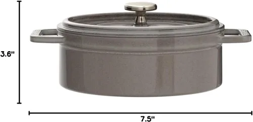 Vista 4 de staub 40509-477 Pico Cocotte, Oval, 5.9 inches (15 cm), Gray, Enameled