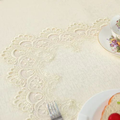 Vista 8 de Mantel rectangular de encaje para verano, otoño, decoración de flores, mantel de macramé para comedor, fiesta de cocina, al aire libre, cena