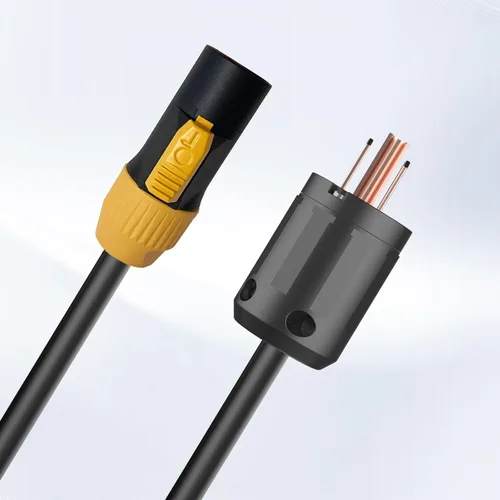Vista 2 de IP65 profesional construido a mano 12 AWG macho NEMA5-15P a SAC3FX PowerCON Cable verdadero (3 pies) P65 Profeesional Hand-Built for LED Screen