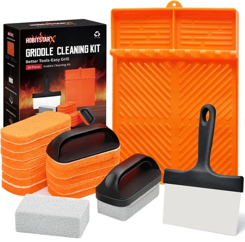 Vista 11 de Kit de limpieza de plancha para accesorios de plancha Blackstone - Kit de limpieza de plancha de 12 piezas - Juego de limpiador de parrilla