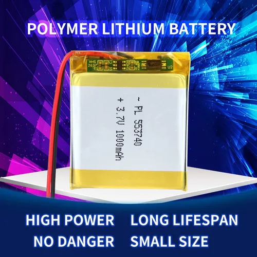 Vista 4 de Batería recargable Lipo de la batería del polímero de iones de litio de 3.7v 1000mAh 553740 con el conector del PH 6.6 ft m