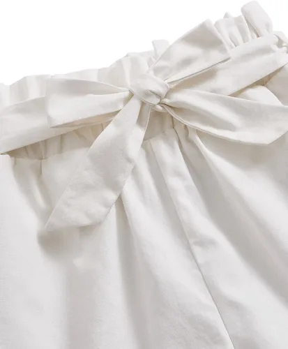 Vista 5 de Floerns Pantalones cortos de papel con cintura elástica y pierna recta para niñas