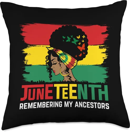 Vista 5 de Black History Month Pride African Women Design Juneteenth Remembering My Ancestors Celebrate Black Freedom - Almohada de 16 x 16 pulgadas, multicolor