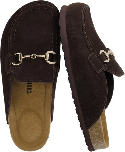 Vista 11 de CUSHIONAIRE Zuecos de gamuza Cliff para mujer Arena