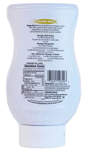 Vista 2 de Mango Reàl, jarabe con infusión de puré de mango, botella exprimible de 16.9 onzas líquidas (paquete de 1)
