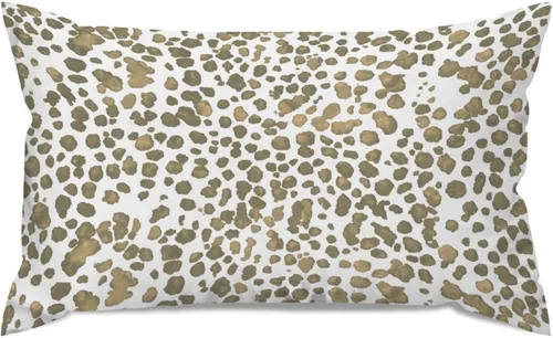 Vista 23 de Fundas de almohada con estampado de leopardo y guepardo negro y marrón, 12 x 18 pulgadas, fundas de cojín de granja para sofá, sala de estar