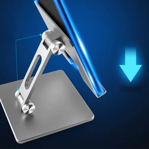 Vista 5 de Tissting Soporte ajustable para tableta, soporte para tableta de aleación de aluminio, plegable, antideslizante, soporte de escritorio, portátil