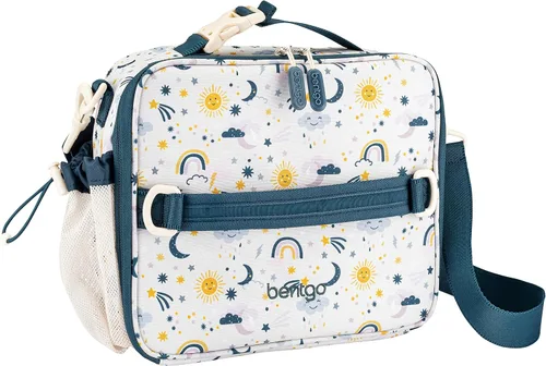 Vista 5 de Bentgo Juego de bolsas de almuerzo aisladas con estampado de lonchera estilo Bento, para niños (cielos amigables)