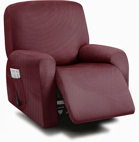 Vista 28 de ULTICOR Fundas para sofá reclinable de 8 piezas, fundas elásticas con hilo teñido para sofá reclinable de 3 cojines, gruesas, suaves y lavables Gris