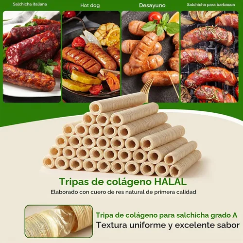 Vista 3 de FAIRSKY HALAL - Cubiertas de salchichas de colágeno de grado A, cubierta de secado comestible de 49.2 ft/49 pies de longitud más larga, 0.748 in