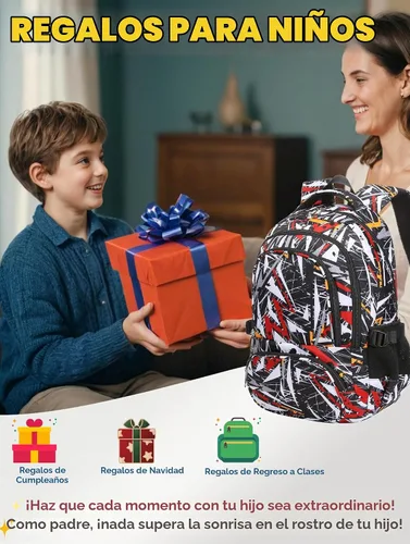 Vista 3 de BLUEFAIRY Mochila infantil para niños primaria, primaria, escuela secundaria, bolsas de libros para libros de regreso a clases, mochila con Negro