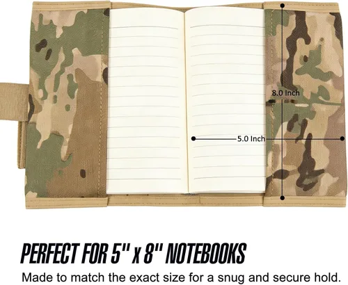 Vista 4 de KOSIBATE Funda militar para cuaderno, funda de libro de líder táctico con soporte para bolígrafo, 8 x 5 pulgadas (camuflaje verde)