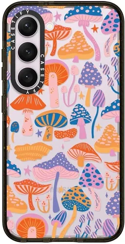 Vista 137 de CASETiFY Funda de impacto para Galaxy S22+ - Adhesivo Aries Moross, color negro transparente