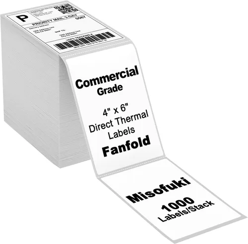 Vista 9 de Misofuki 2 pulgadas, 750 etiquetas adhesivas térmicas directas circulares azules compatibles con cebra, rollo, MUNBYN, etiquetas térmicas directas