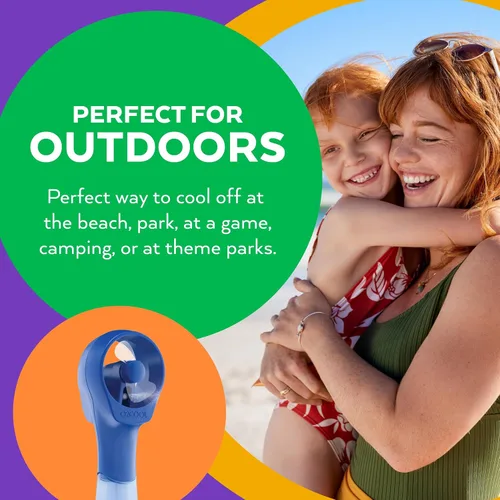 Vista 5 de O2COOL Elite Ventilador de nebulización de agua portátil con batería (azul)